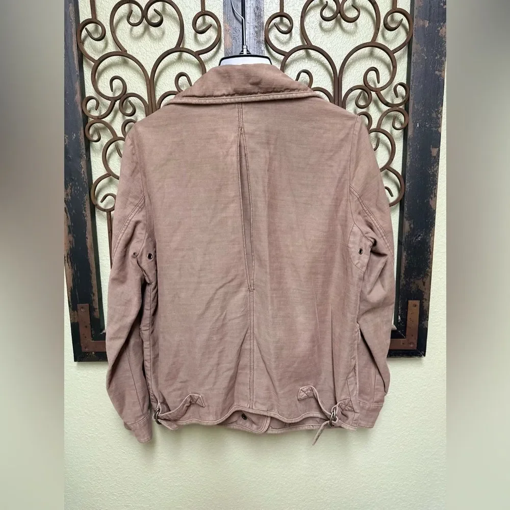 Free People slouchy bomber zip up & button jacket